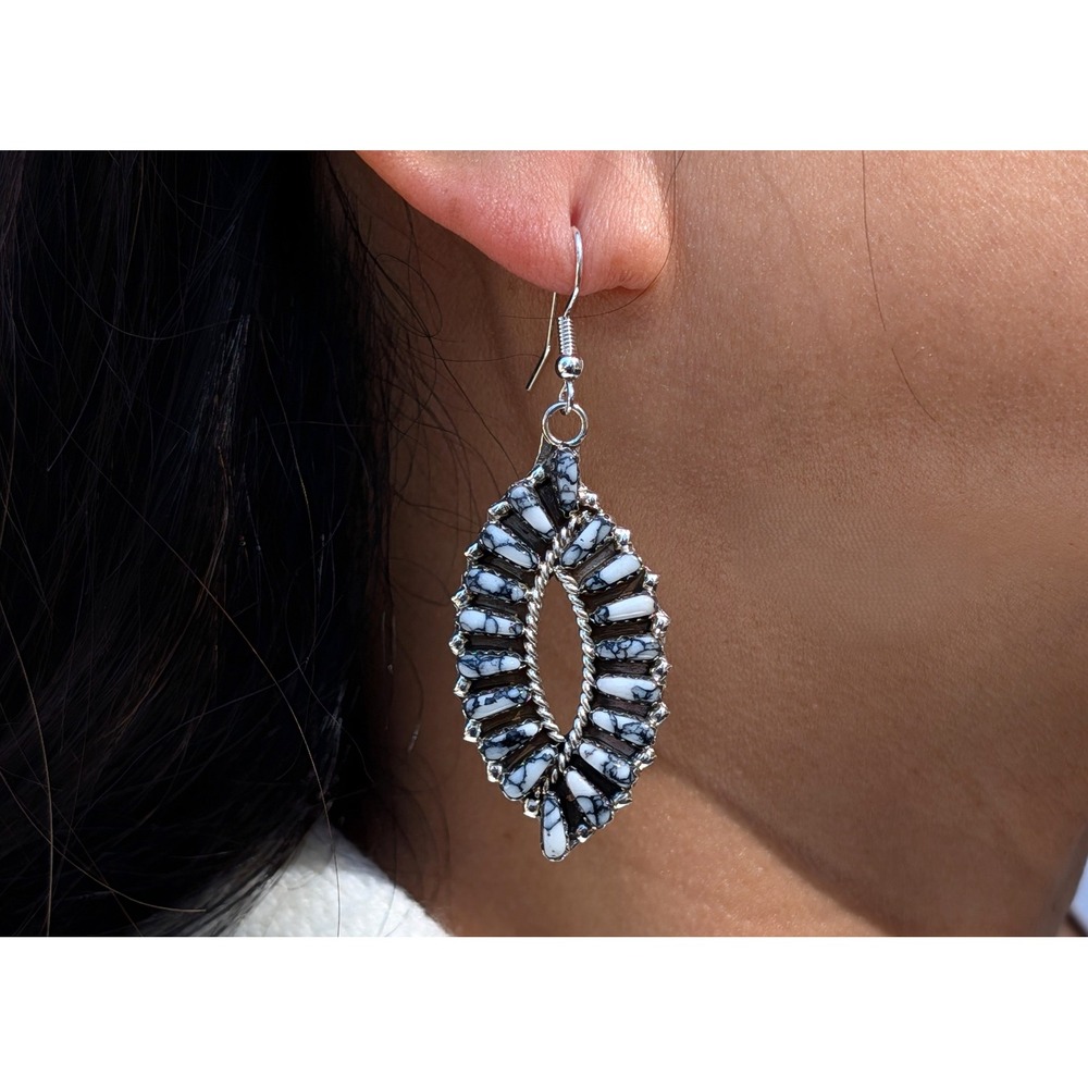 Navajo Sterling Silver Handmade‎ Dangle Earrings Southwest Jewelry for Women **